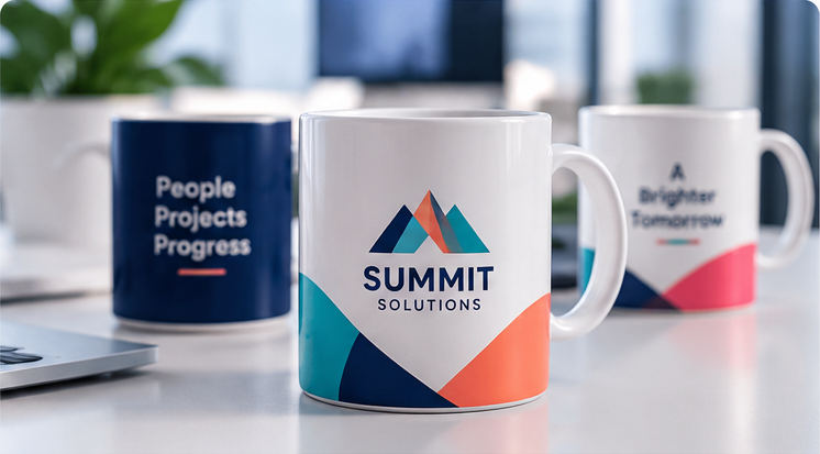 Corporate branded full-colour mugs