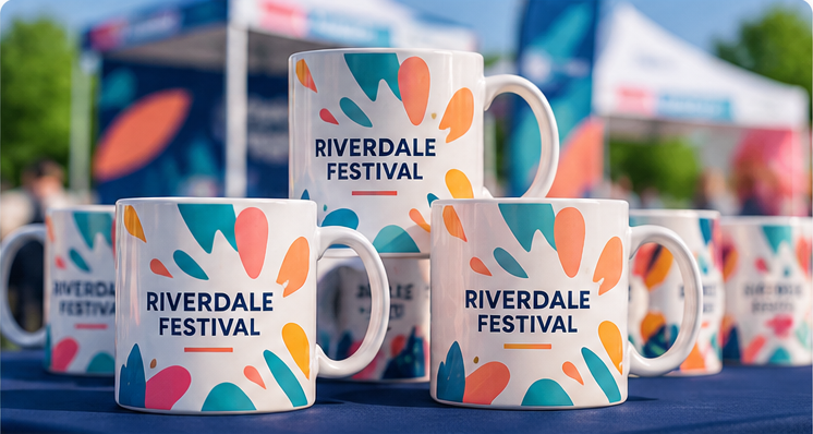 Promotional mugs for events